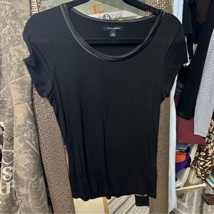 Banana Republic Black Short-Sleeve Scoop Neck Tee